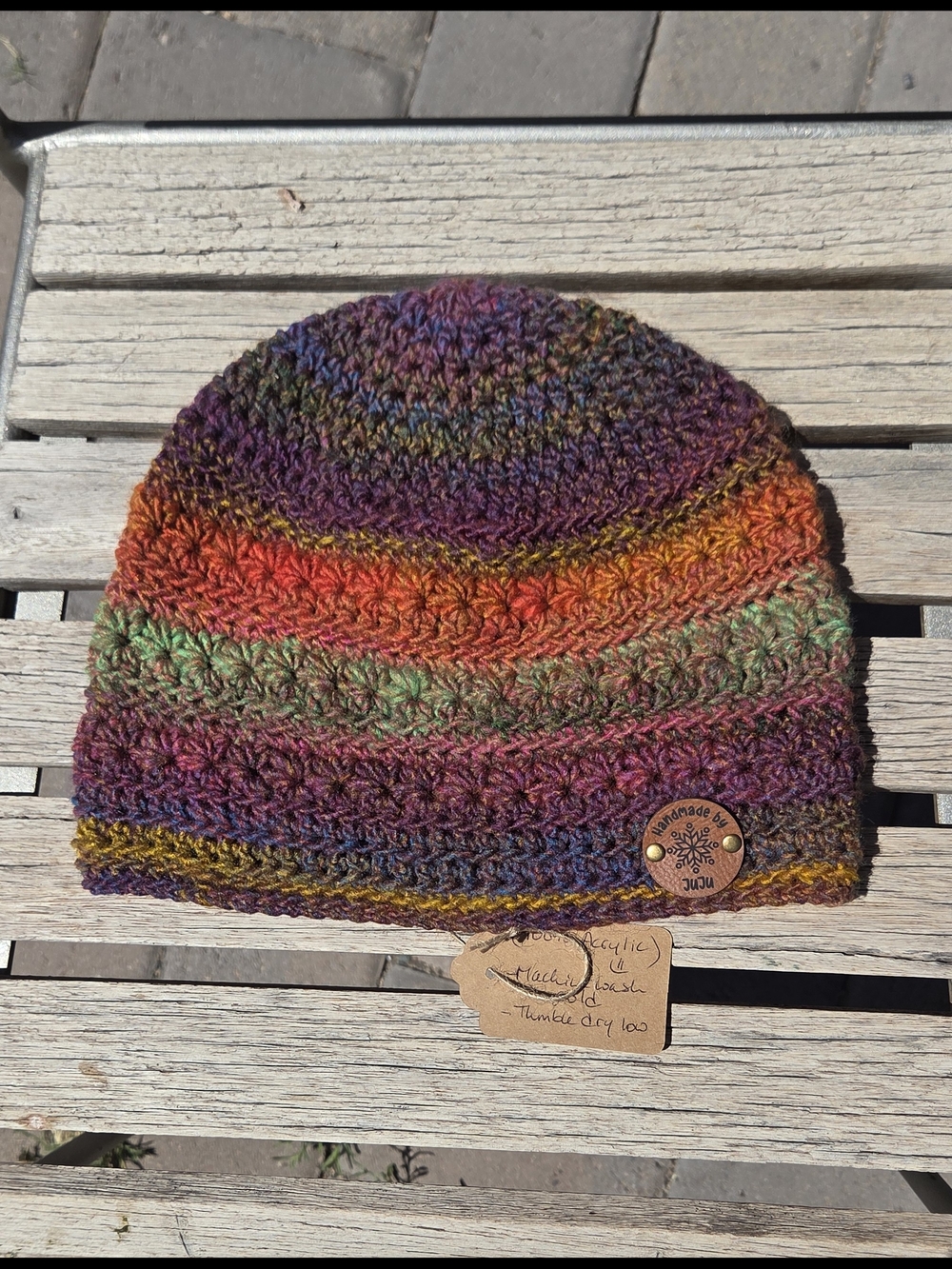 Artisan Handmade Crochet "Witches Garden" Multicolor Beanie Hat